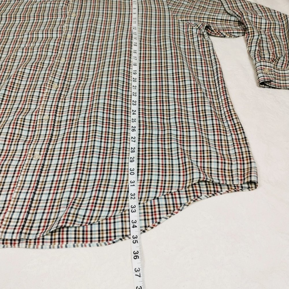 Lands' End Men's Long Sleeve Casual Button Down Plaid Big Tall 18 1/2 - 37 - Picture 12 of 15